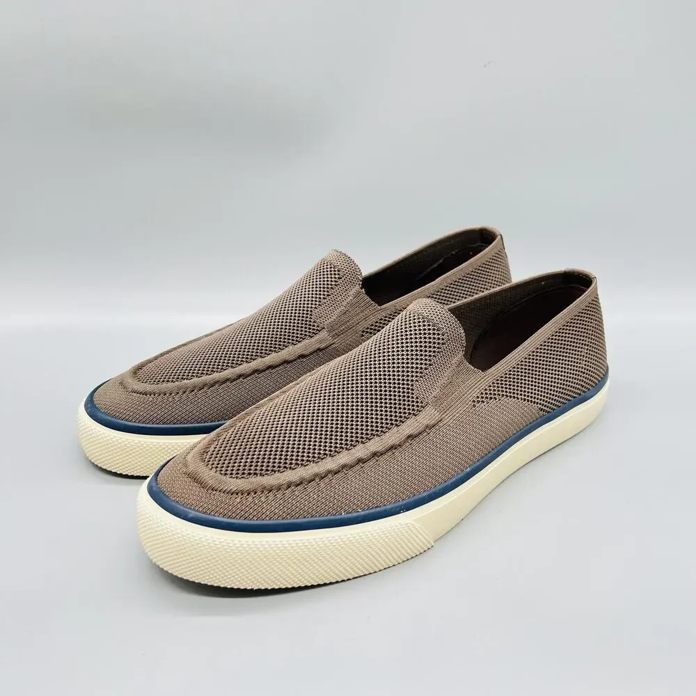 Sperry Shoes Mens 10 Brown Knit Mesh Fly Bridge Slip On Casual Sneakers Comfort